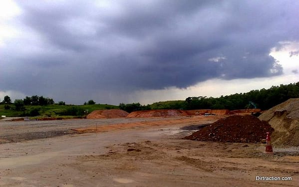 4 big chunks soil structure anchoring the BMX track